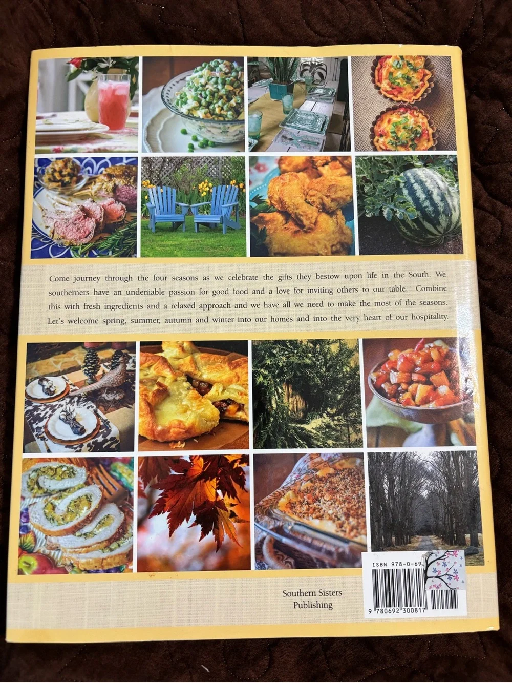 Seasons in the South by - Decorative Cookbook Cover in Yellow and Cream
